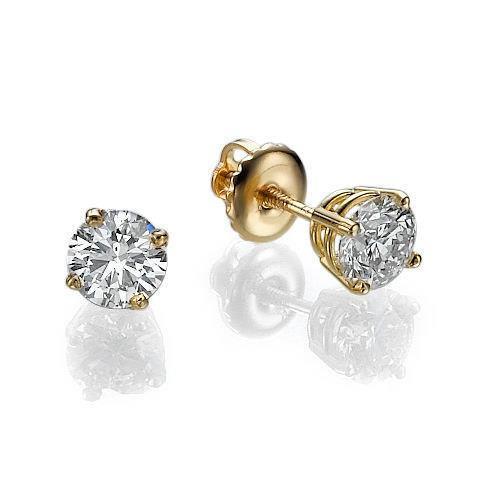 Boucles D'Oreilles Réel Diamants Coupe Ronde 2.50 Carats