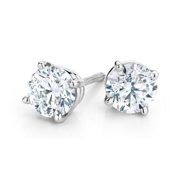 Boucles D'Oreilles Réel Diamants Dame 4 Carats Or Blanc 14K