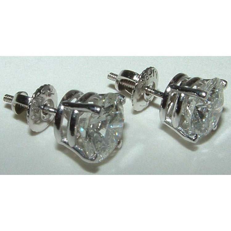Boucles D'Oreilles Solitaires Véritable Diamant 4.02 Carats Neuf