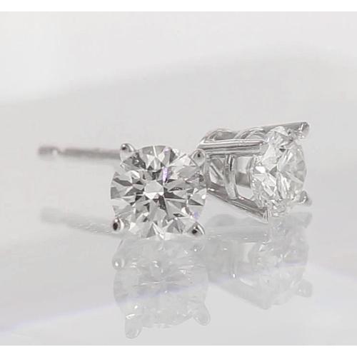 Boucles D'Oreilles Tige Réel Diamant 2 Carats