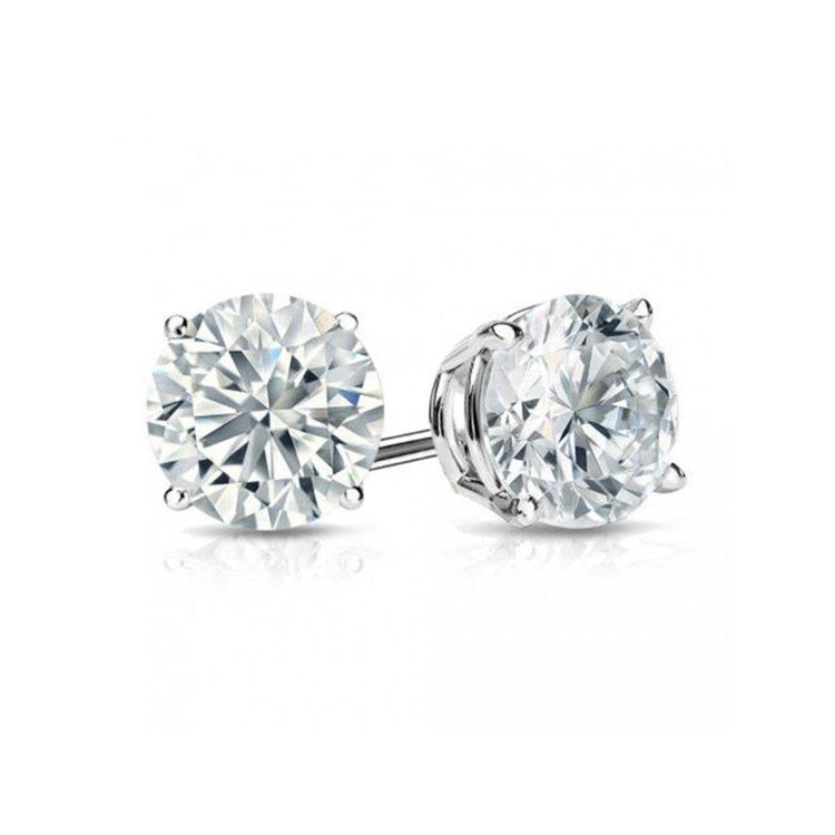 Boucles D'Oreilles Véritable Diamant 1.60 Carat Or Or Blanc Massif 14K