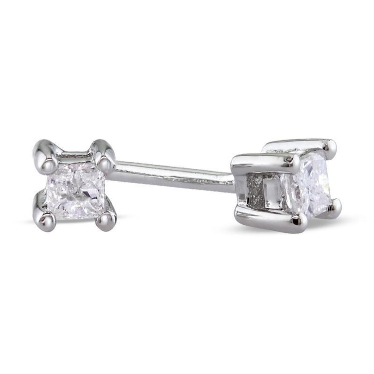 Boucles D'oreilles 4 Broches Serti De Véritable Diamants Taille Princesse De De 0,70 Carats Or 14K Neuf