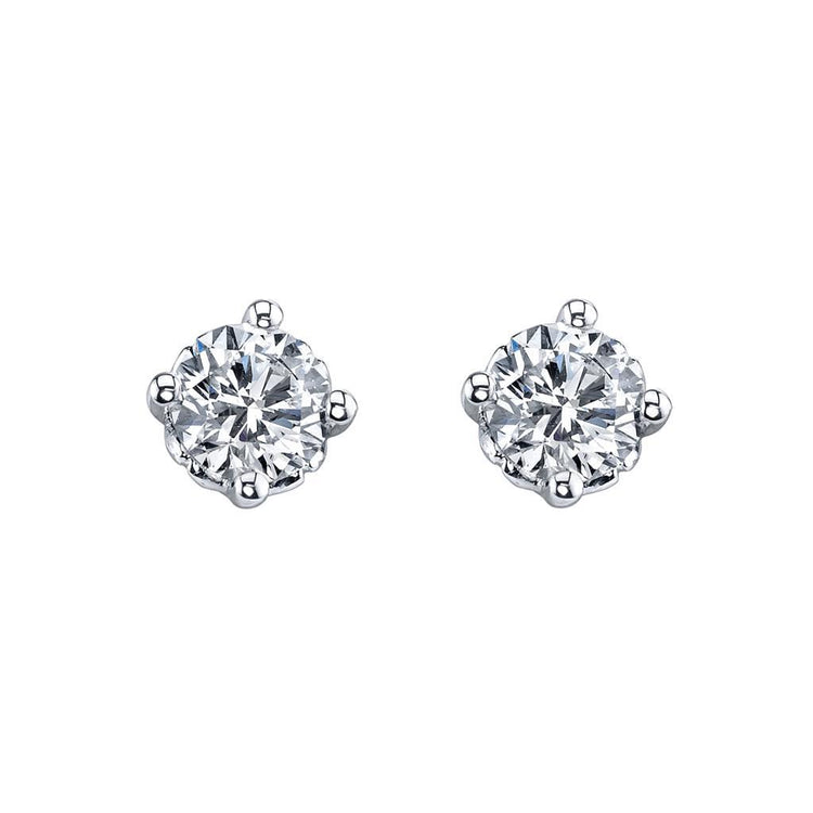 Boucles D'oreilles Clous D'oreilles Dames Or Blanc 14K Véritable Diamants 3 Carats Coupe Ronde Neufs