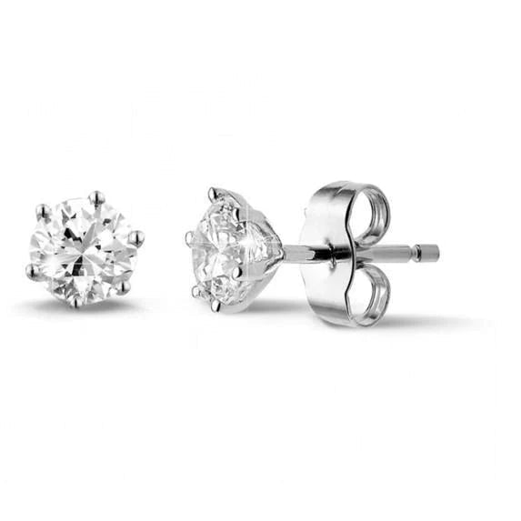 Boucles D'oreilles Clous D'oreilles Pour Femmes Avec Réel Diamants Etincelants 4 Carats En Or Blanc 14 Carats