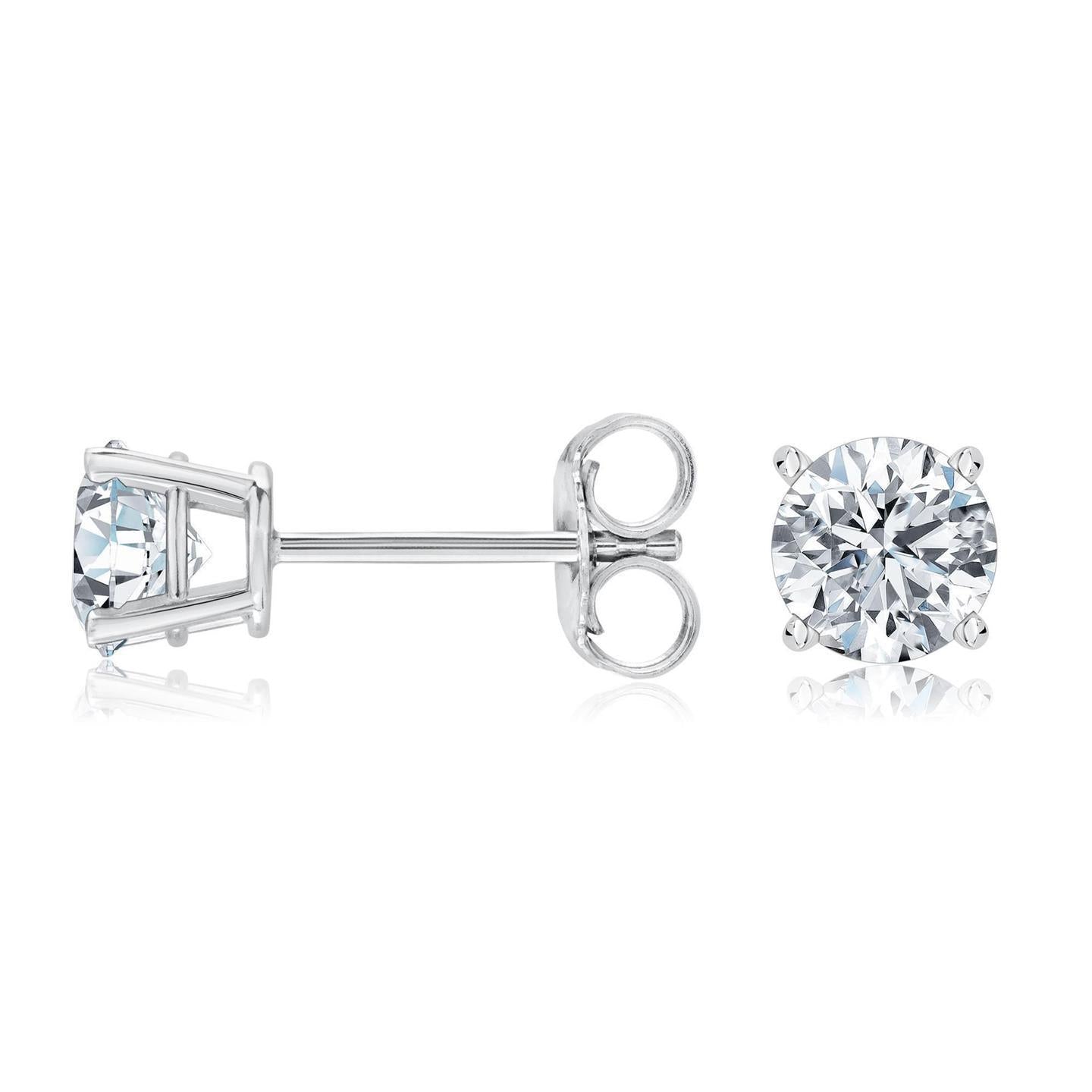 Boucles D'oreilles Clous D'oreilles Réel Diamants Taille Brillant Etincelant De 2.02 Carats