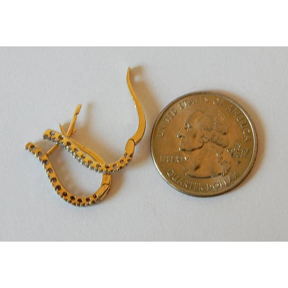 Boucles D'oreilles Créoles En Réel Diamant Rond De 0,5 Carats G/H VS1 Finition Bicolore