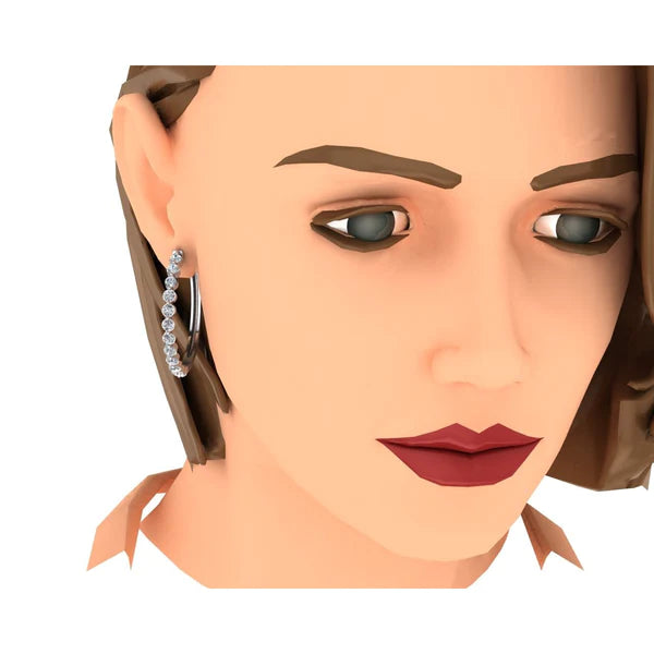 Boucles D'oreilles Créoles Réel Diamant Rond Flottant Pour Dames 3.60 Carats 3.8 Cm