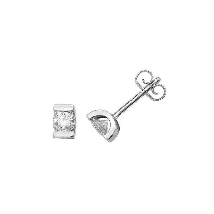Boucles D'oreilles En Naturel Diamant Rond 1.3 Ct En Or Blanc 14 Carats