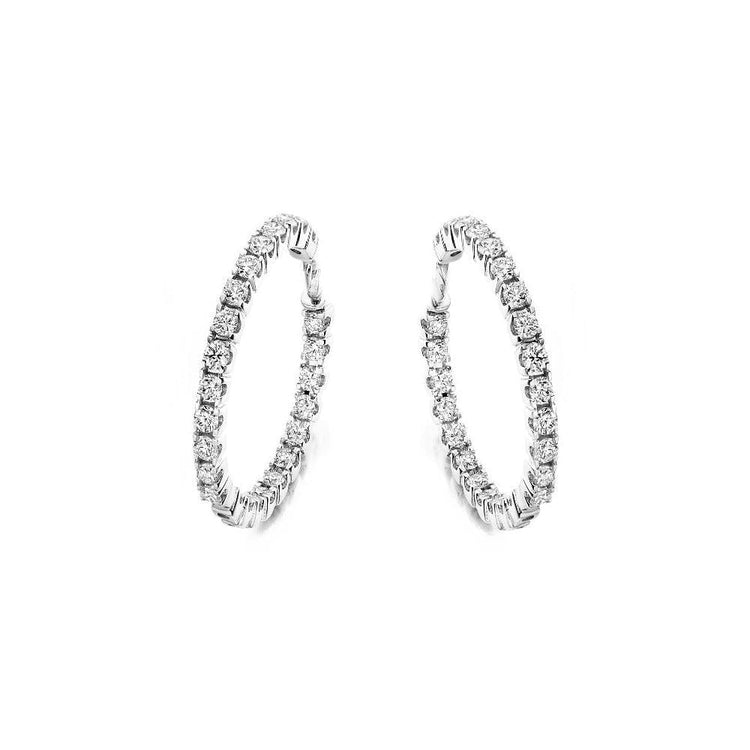 Boucles D'oreilles En Or Blanc 14K Avec Naturel Diamants De 4,50 Carats Nouveau