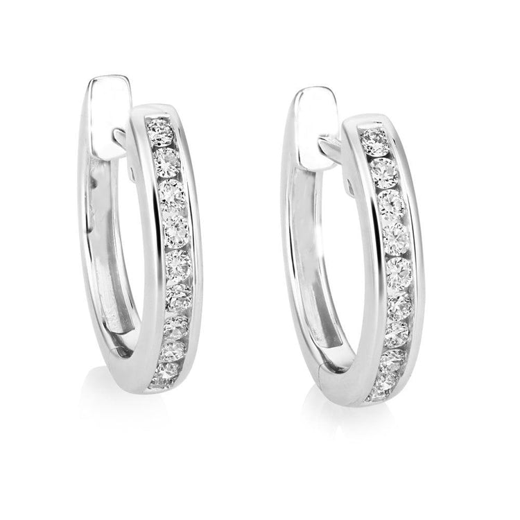 Boucles D'oreilles En Or Blanc 14K Taille Brillant 2,80 Carats De Naturel Diamants Nouveau