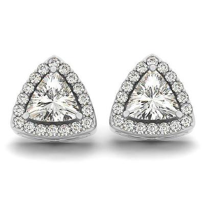 Boucles D'oreilles Halo Avec Réel Diamants De 4.70 Ct Et Coupe Ronde