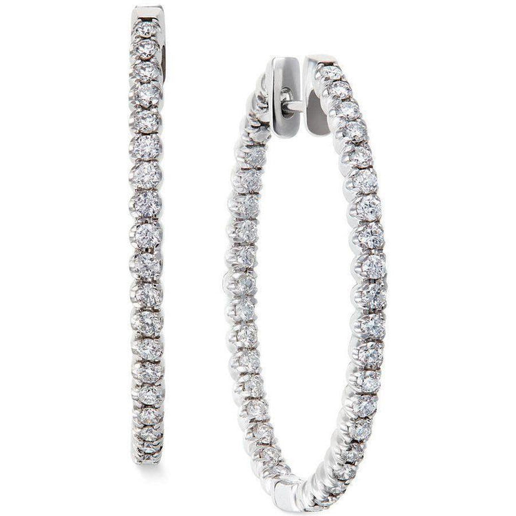 Boucles D'oreilles Pour Dames Avec Réel Diamants Ronds Blancs De 4 Carats