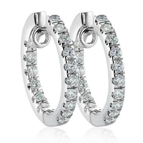 Boucles D'oreilles Pour Dames En Or Blanc 14K Serties De 3,80 Carats De Réel Diamants