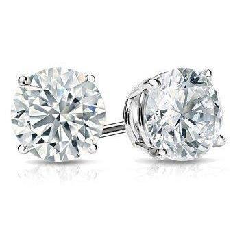 Boucles D'oreilles Pour Femmes En Gros Réel Diamants Ronds En Or Blanc 6 Ct