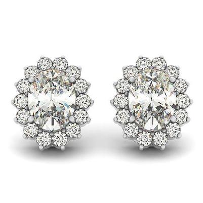 Boucles D'oreilles Réel Diamants Ovales Et Ronds De 4.30 Ct Pour Femmes