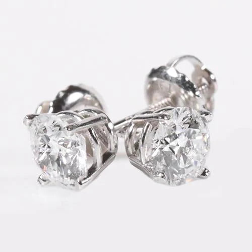 Boucles D'oreilles Réel Diamants Ronds