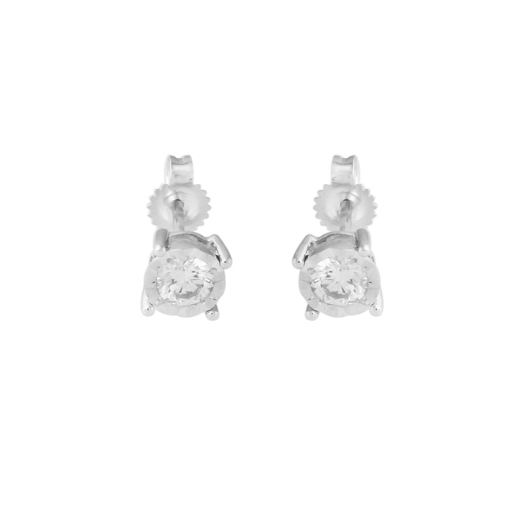 Boucles D'oreilles Rondes En Réel Diamant Taille Brillant Pour Dames 3.0 Carats WG 14K