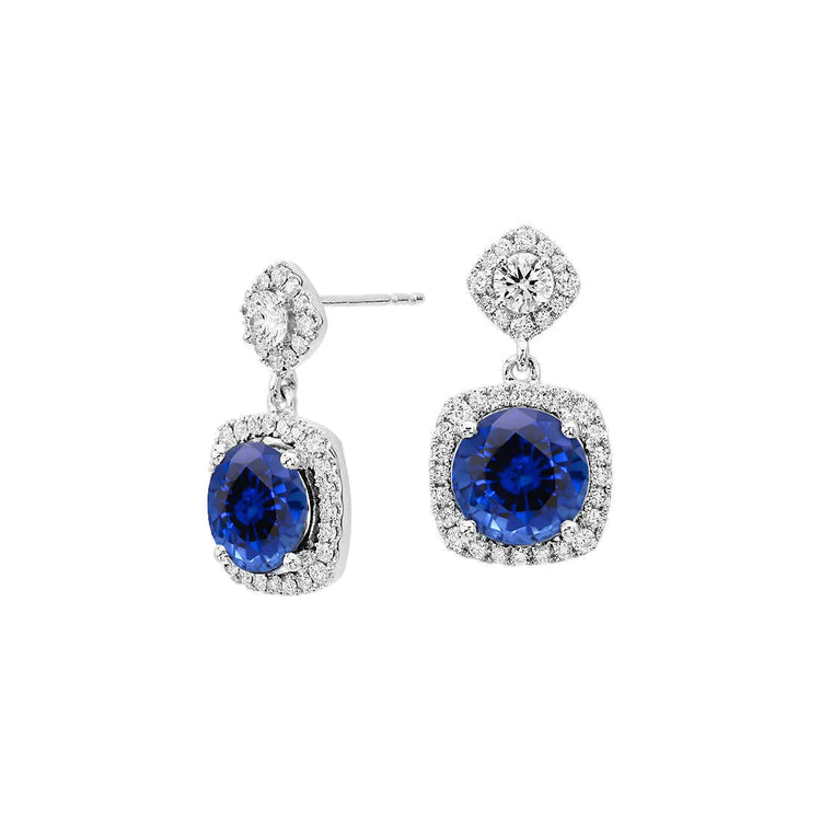 Boucles D'oreilles Saphir Et Diamants