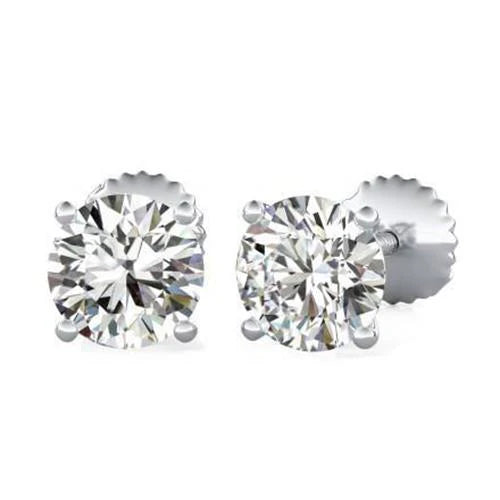 Boucles D'oreilles Serties De Réel Diamants Solitaires Rondes De 1.5 Ct