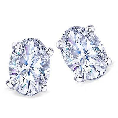 Boucles D'oreilles Véritable Diamant 3 Carats G Si1 Bijoux WG Lady Paire De Boucles D'oreilles