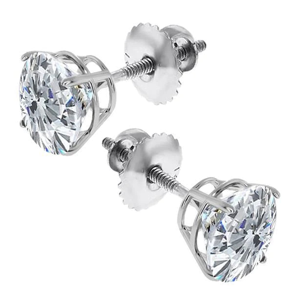 Boucles d'Oreilles Décontractées en Or 10 Carats Sertis Réel Diamants
