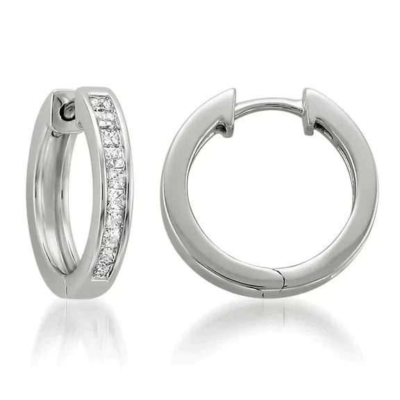 Boucles d'Oreilles En Réel Diamant Serti De Diamants Taille Princesse