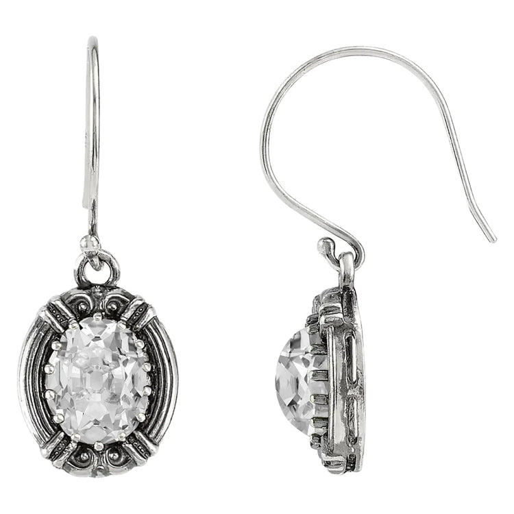 Boucles d'Oreilles Pendantes Réel Diamant Or Blanc Taille Ovale Old Miner 6 Carats