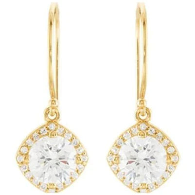 Boucles d'Oreilles Réel DIAMANT Pendantes Style Halo 2.50 Carats Or Jaune 14K