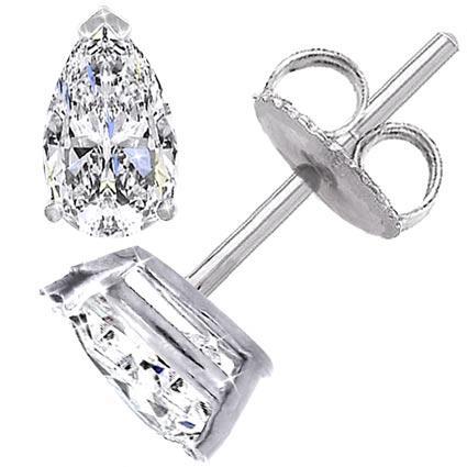 Boucles d'Oreilles Réel Diamant Clous Goutte