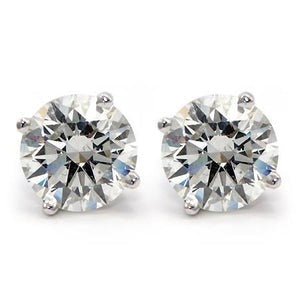 Boucles d'Oreilles Véritable Diamant Or Blanc 4 Carats