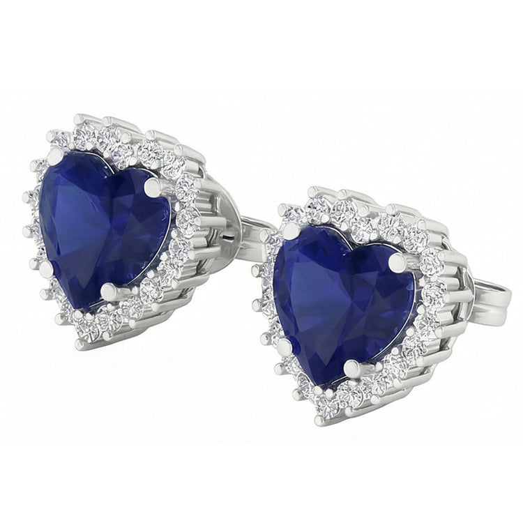 naturel heart diamant 7carats boucle d'oreille vue de dessus