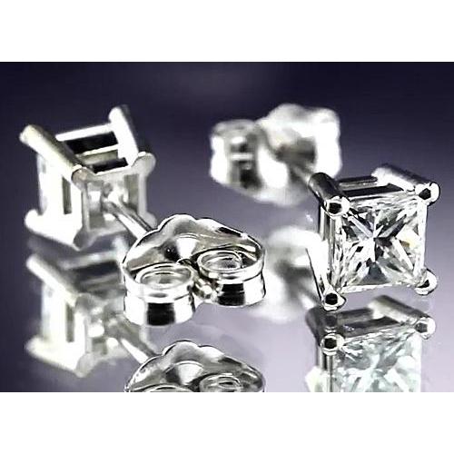 Boucles d'oreilles Naturel diamant princesse