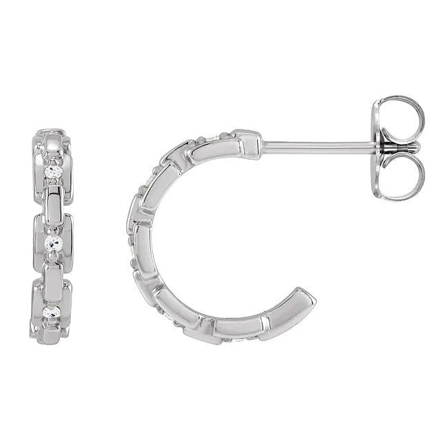 Boucles d'oreilles créoles ouvertes Réel diamant rond taille ancienne 5 carats style lien cubain