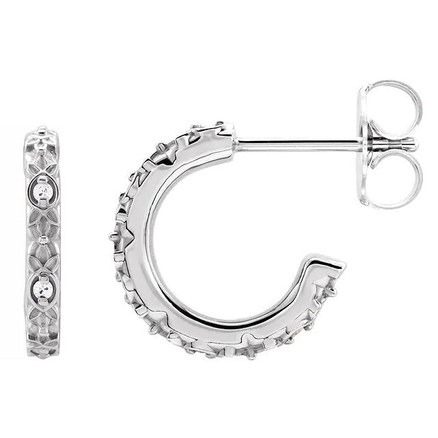 Boucles d'oreilles créoles ouvertes de style vintage Vieux mineur Réel Diamonds 4 Carats