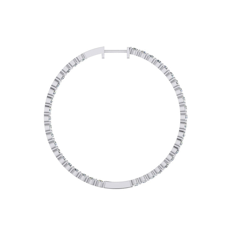 Boucles d'oreilles en Véritable diamant 8 carats, largeur 3 mm, diamètre 1,5 chacune en or