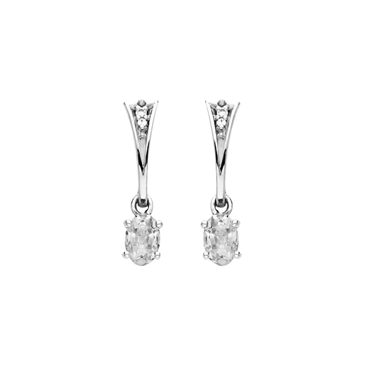 Boucles d'oreilles rondes et ovales en or avec Réel diamants Old Miner 2,50 carats