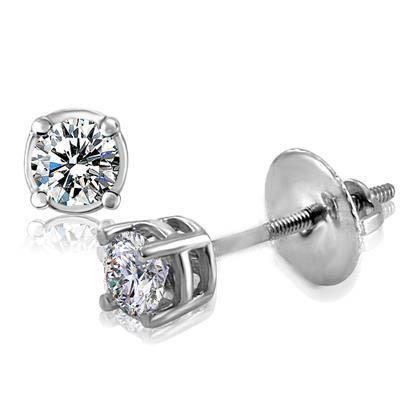 Boucles d'oreilles serties de Authentique diamants étincelants de 1.80 ct en or blanc 14K