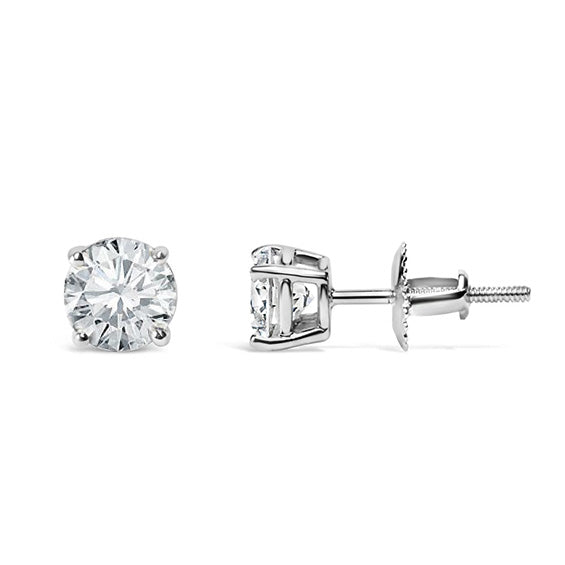 Boucles D'oreilles Réel Diamants 3 Carats Sertie De Griffes Bijoux Or Blanc