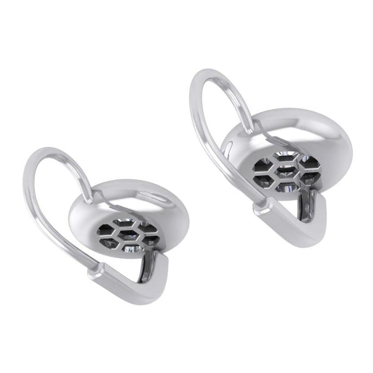 Boucles d'oreilles à Levier de Grande Avec Ensemble à Lunette