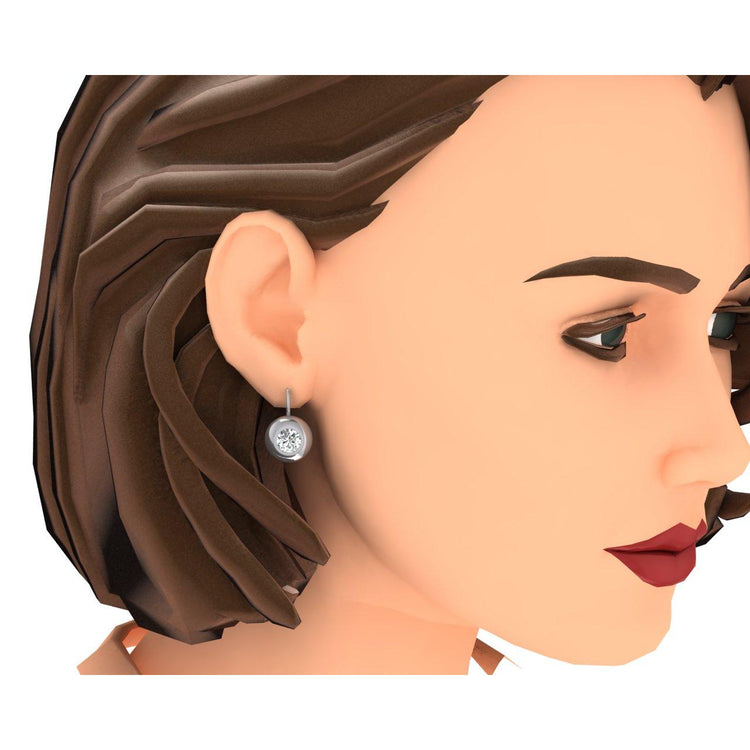 Boucles d'oreilles à Levier de Grande Avec Ensemble à Lunette