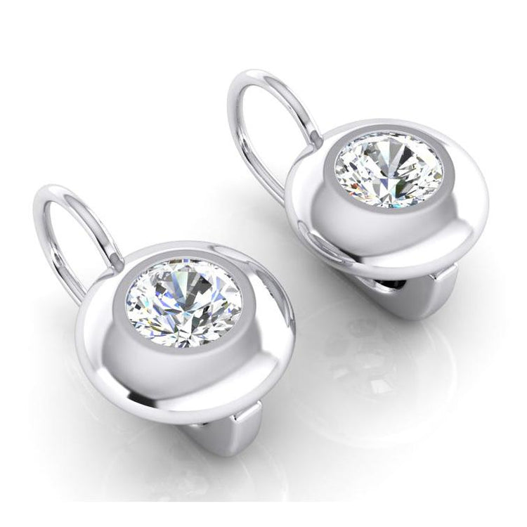 Boucles d'oreilles à Levier de Grande Avec Ensemble à Lunette