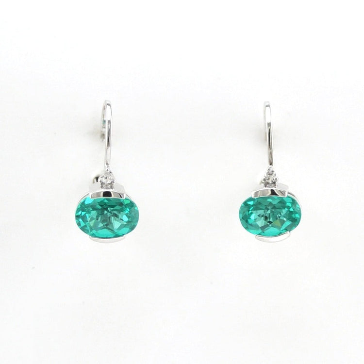 Boucles d'oreilles dormeuses ovales Paraiba