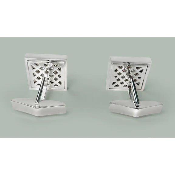 Boutons De Manchette Extra Larges 2 Cm X 2 Cm 8 Ct Réel Diamond Wg Accessoires Pour Hommes