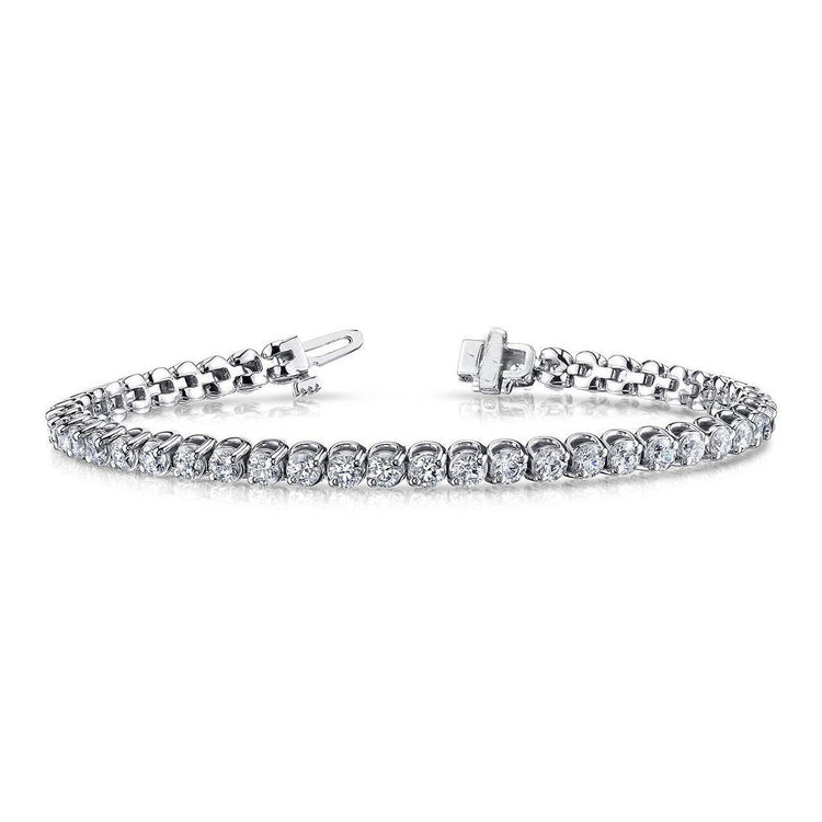 Bracelet À 7,36 Carats De Naturel Diamants Ronds 14K D'Or Solide