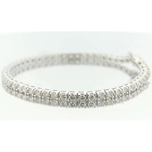 Bracelet Authentique Diamant Rond Serti Griffe 5.40 Carats