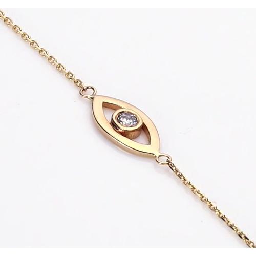 Bracelet Avec Véritable Diamants Ronds De 1 Carat Sertis En Or Jaune 14K