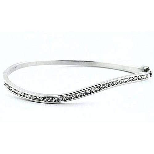 Bracelet Bijoux pour Femme en Naturel Diamant de 3 Carats avec Or Blanc de 14K