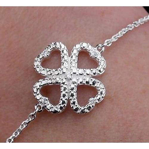 Bracelet Bijoux pour Femme en Réel Diamant de 2 Carats en Forme de Coeur