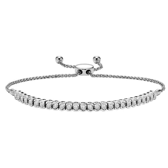 Bracelet De Réel Diamants En Or Blanc 4 Carats Pour Femmes