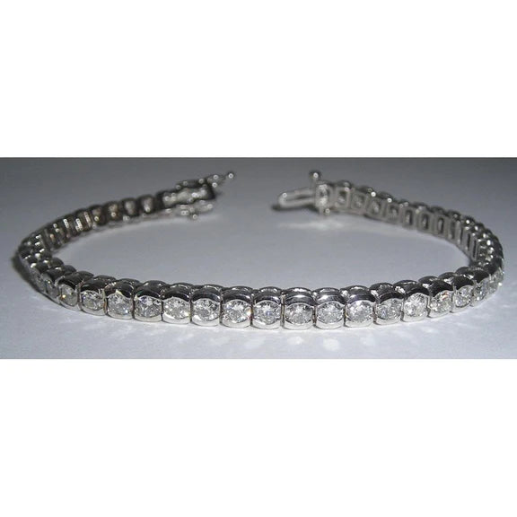 Bracelet De Tennis En Réel Diamant A La Main 17.15 Carats Contre Bijoux